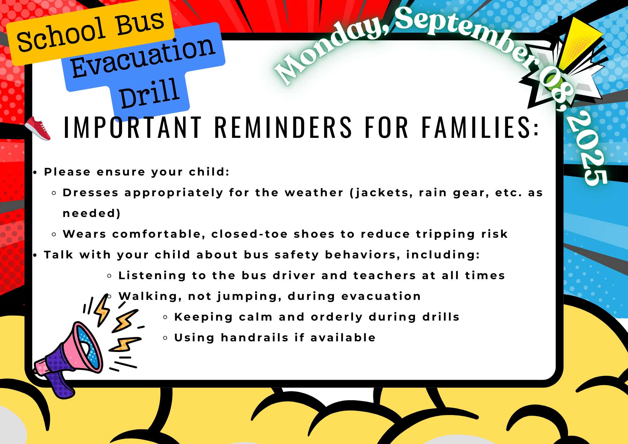 Evacuation Drill Reminders 09.08.25