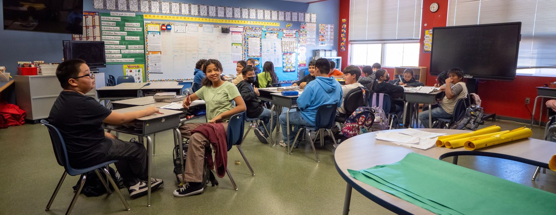 Students in classroom sitting at their desks.